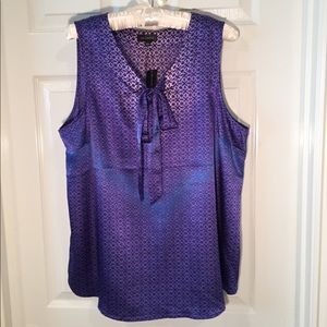 The Limited sleeveless blouse with tie neck
